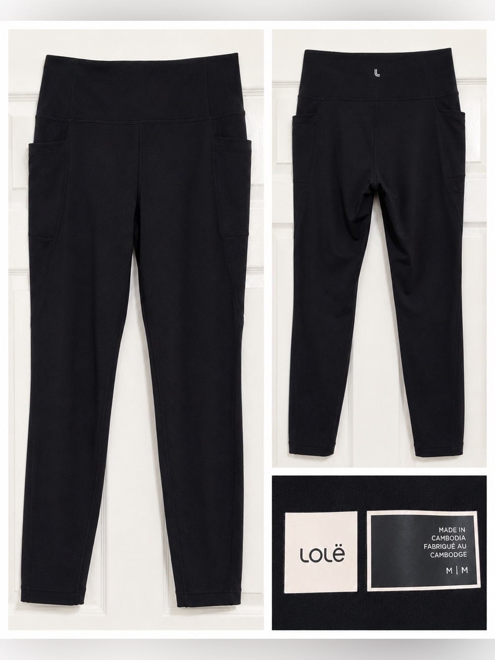 Lole Black Leggings Size Medium 
2 pockets nice shape. Athletic
